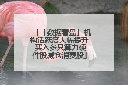 「数据看盘」机构活跃度大幅提升 买入多只算力硬件股减仓消费股