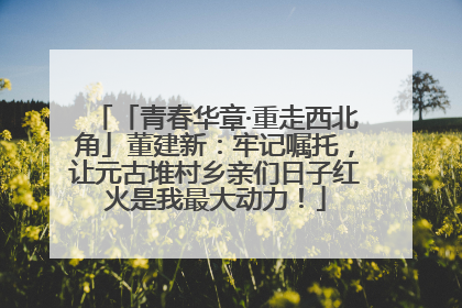 「青春华章·重走西北角」董建新：牢记嘱托，让元古堆村乡亲们日子红火是我最大动力！