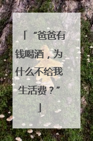 “爸爸有钱喝酒，为什么不给我生活费？”