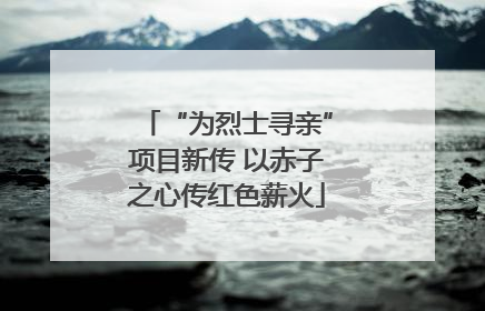 “为烈士寻亲”项目新传 以赤子之心传红色薪火