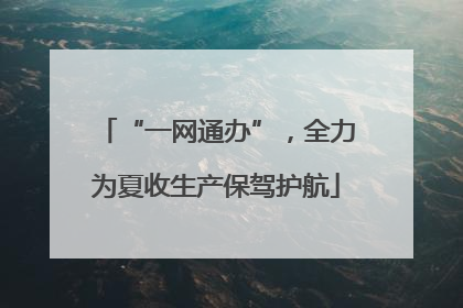 “一网通办”，全力为夏收生产保驾护航