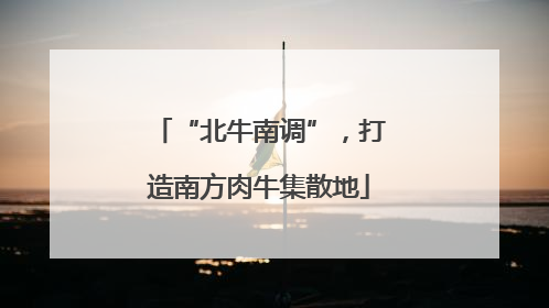 “北牛南调”，打造南方肉牛集散地