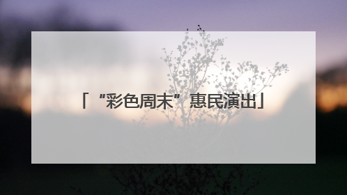 “彩色周末”惠民演出