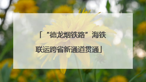 “德龙烟铁路”海铁联运跨省新通道贯通