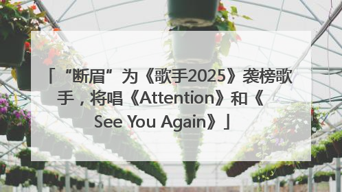 “断眉”为《歌手2025》袭榜歌手，将唱《Attention》和《See You Again》