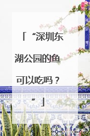 “深圳东湖公园的鱼可以吃吗？”
