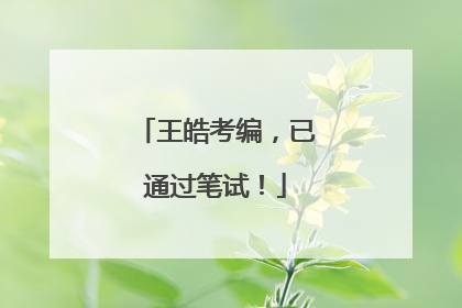 王皓考编，已通过笔试！