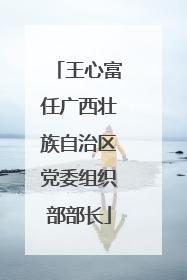 王心富任广西壮族自治区党委组织部部长