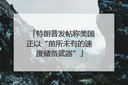 特朗普发帖称美国正以“前所未有的速度储备武器”