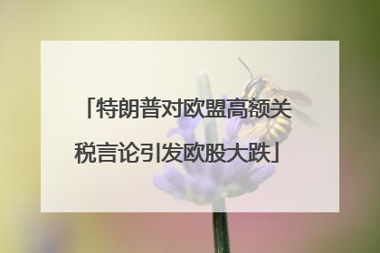 特朗普对欧盟高额关税言论引发欧股大跌