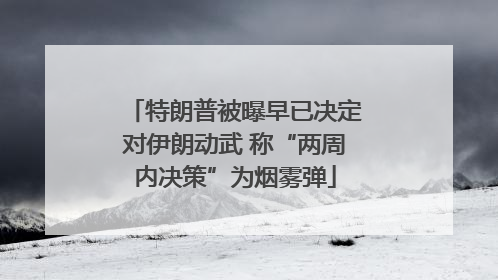 特朗普被曝早已决定对伊朗动武 称“两周内决策”为烟雾弹