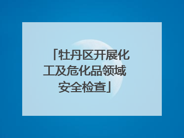 牡丹区开展化工及危化品领域安全检查