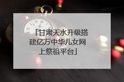 甘肃天水升级搭建亿万中华儿女网上祭祖平台