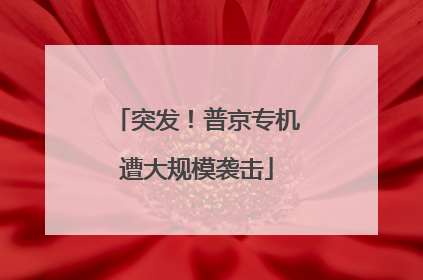 突发！普京专机遭大规模袭击