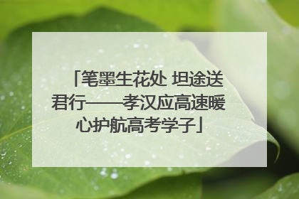 笔墨生花处 坦途送君行——孝汉应高速暖心护航高考学子