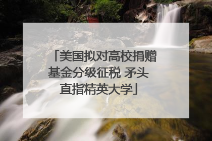 美国拟对高校捐赠基金分级征税 矛头直指精英大学