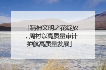 精神文明之花绽放，周村以高质量审计护航高质量发展