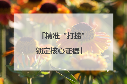 精准“打捞”锁定核心证据