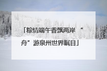 粽情端午香飘两岸 “舟”游泉州世界瞩目