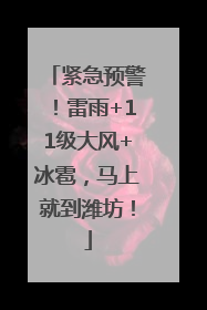 紧急预警！雷雨+11级大风+冰雹，马上就到潍坊！