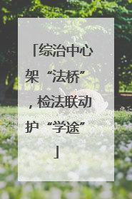综治中心架“法桥”，检法联动护“学途”