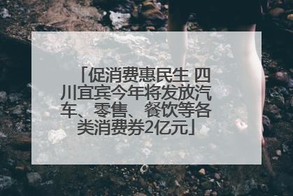 促消费惠民生 四川宜宾今年将发放汽车、零售、餐饮等各类消费券2亿元