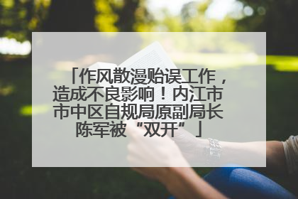 作风散漫贻误工作，造成不良影响！内江市市中区自规局原副局长陈军被“双开”