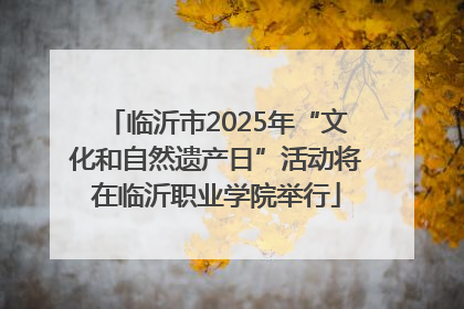 临沂市2025年“文化和自然遗产日”活动将在临沂职业学院举行