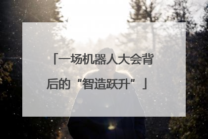 一场机器人大会背后的“智造跃升”