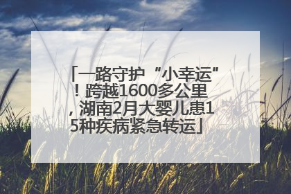 一路守护“小幸运”！跨越1600多公里，湖南2月大婴儿患15种疾病紧急转运