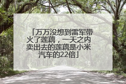 万万没想到雷军带火了莲藕，一天之内卖出去的莲藕是小米汽车的22倍
