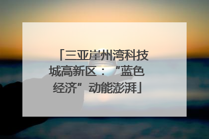 三亚崖州湾科技城高新区：“蓝色经济”动能澎湃