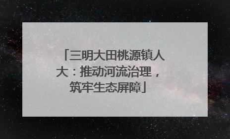三明大田桃源镇人大：推动河流治理，筑牢生态屏障