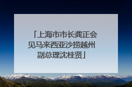 上海市市长龚正会见马来西亚沙捞越州副总理沈桂贤