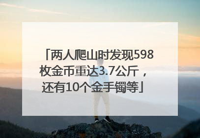 两人爬山时发现598枚金币重达3.7公斤，还有10个金手镯等