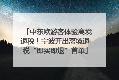 中东欧游客体验离境退税！宁波开出离境退税“即买即退”首单