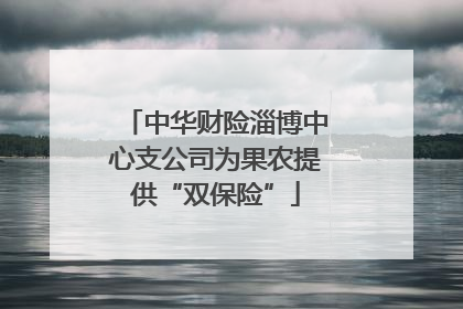中华财险淄博中心支公司为果农提供“双保险”