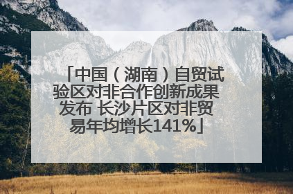 中国（湖南）自贸试验区对非合作创新成果发布 长沙片区对非贸易年均增长141%
