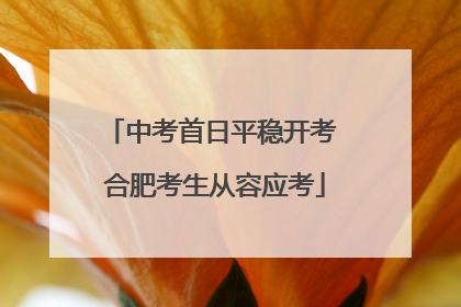 中考首日平稳开考 合肥考生从容应考