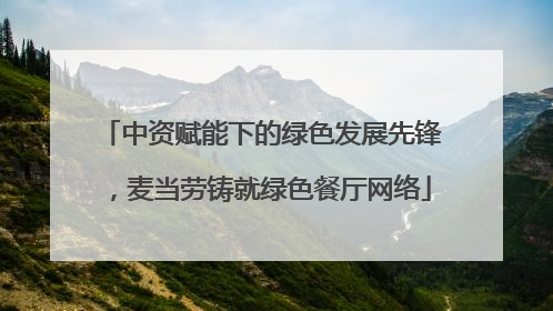 中资赋能下的绿色发展先锋，麦当劳铸就绿色餐厅网络