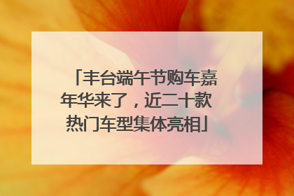 丰台端午节购车嘉年华来了，近二十款热门车型集体亮相