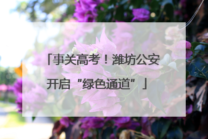 事关高考！潍坊公安开启“绿色通道”