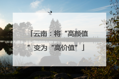 云南：将“高颜值”变为“高价值”