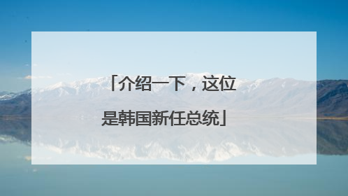 介绍一下，这位是韩国新任总统