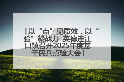 以“点”见质效，以“验”凝战力  英德连江口镇召开2025年度基干民兵点验大会