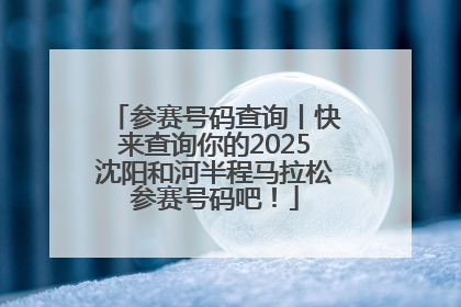 参赛号码查询丨快来查询你的2025沈阳和河半程马拉松参赛号码吧！