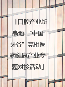 口腔产业新高地 “中国牙谷”亮相医药健康产业专题对接活动