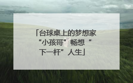 台球桌上的梦想家 “小孩哥”畅想“下一杆”人生