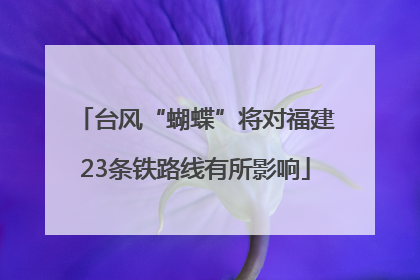 台风“蝴蝶”将对福建23条铁路线有所影响
