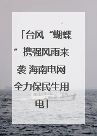 台风“蝴蝶”携强风雨来袭 海南电网全力保民生用电